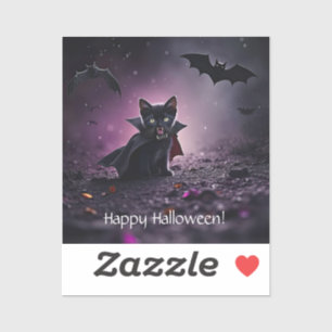 Halloween Cute Black Cat Vampire