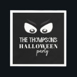 Halloween Cute Black Simple Spooky Ghost Eyes Napkin<br><div class="desc">Spooky Ghostly Ghoul Eyes Drawing, Scary spooky eyes glaring into you. In the darkness of a scary Halloween night, these spooky eyes can frighten any quest. Spirits, ghouls, and ghosts around. The misty fog-filtered background can be edited as well as the eyes can be moved about. A great design for...</div>
