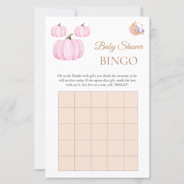Halloween Cute Boo Baby Shower Bingo Game (Front)