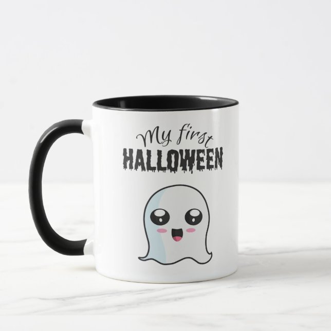 Halloween Cute Boo Newborn Baby Girl First Hallowe Mug (Left)
