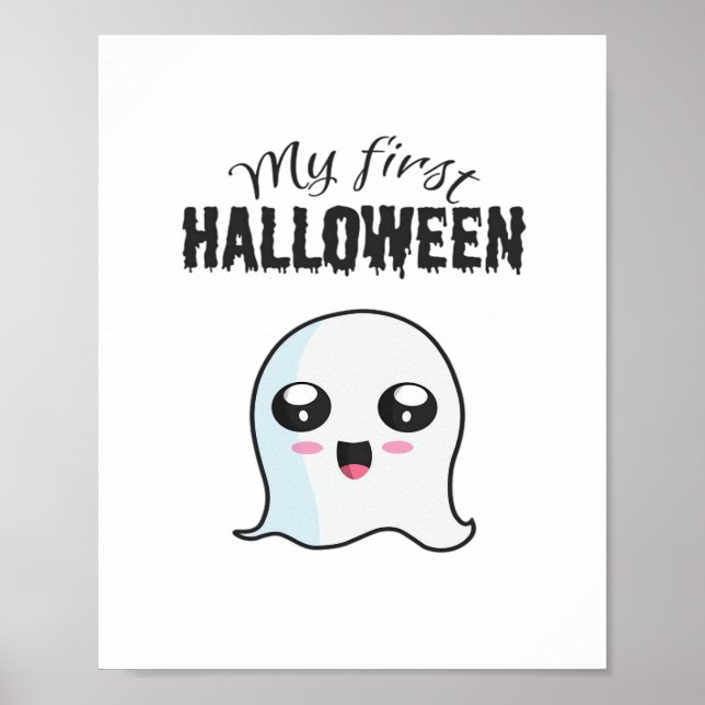 Halloween Cute Boo Newborn Baby Girl First Hallowe Poster (Front)