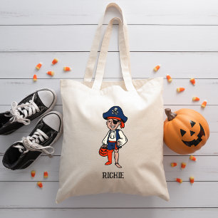 Halloween Cute Boy Pirate Trick or Treat Candy Tote Bag