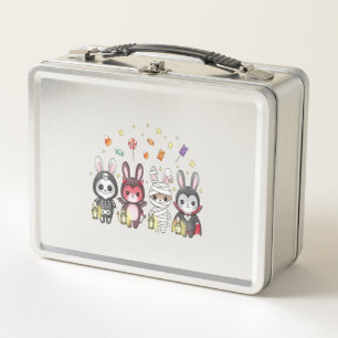 Halloween Cute Bunny Costume Metal Lunch Box