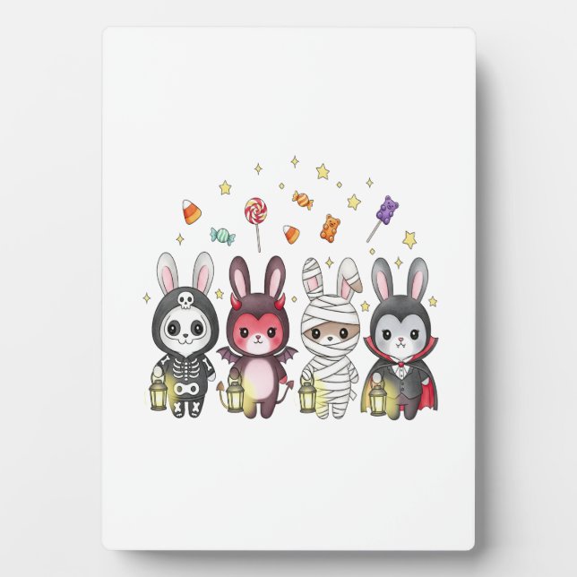 Halloween Cute Bunny Costume Plaque (Front)