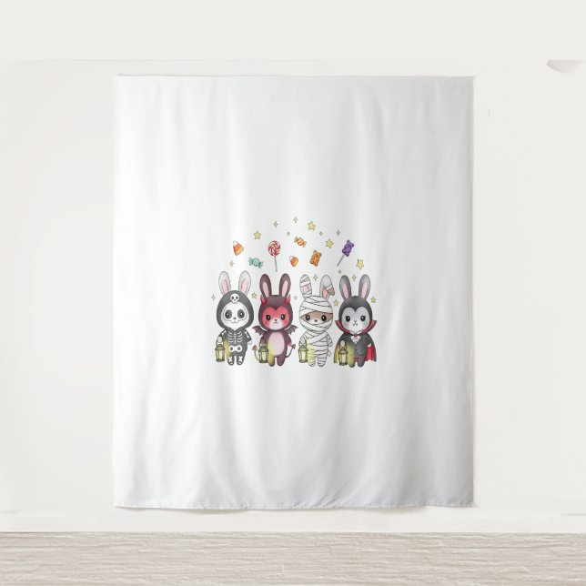Halloween Cute Bunny Costume Tapestry (Front)