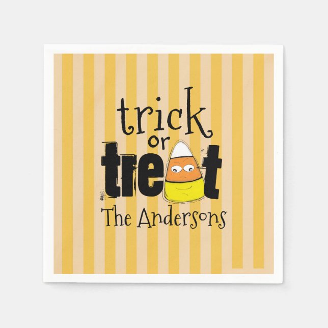 Halloween Cute Candy Corn Whimsical Funny Napkin (Front)
