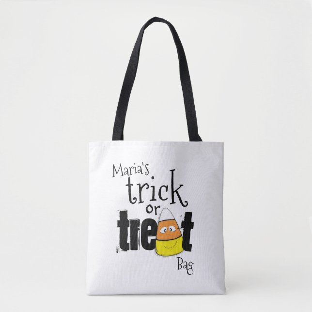 Halloween Cute Candy Corn Whimsical Trick or Treat Tote Bag (Front)