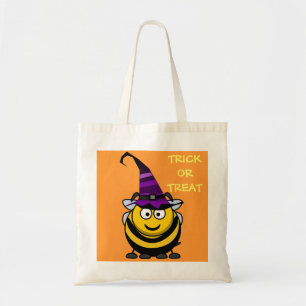 Halloween Cute Cartoon Bumble Bee with Witch Hat Tote Bag