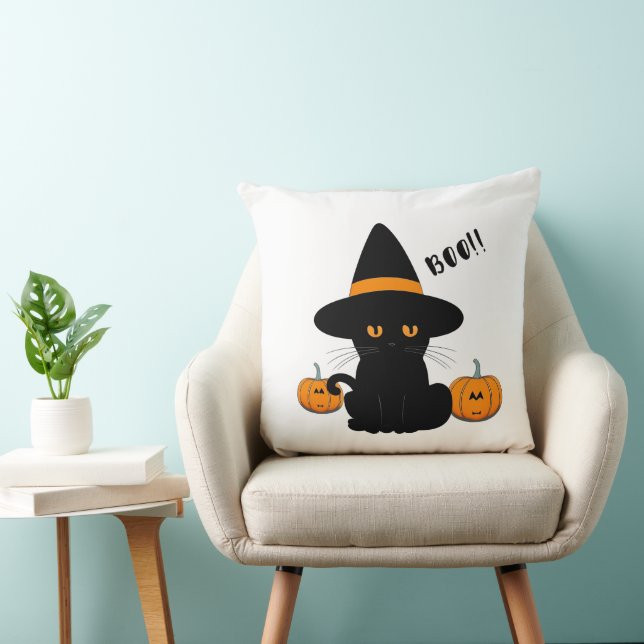 Halloween Cute Cartoon Friends, Black Baby Cat Cushion (Chair)