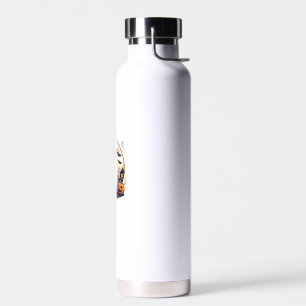 Halloween_ Cute Cat in Ghost Costume Halloween Des Water Bottle