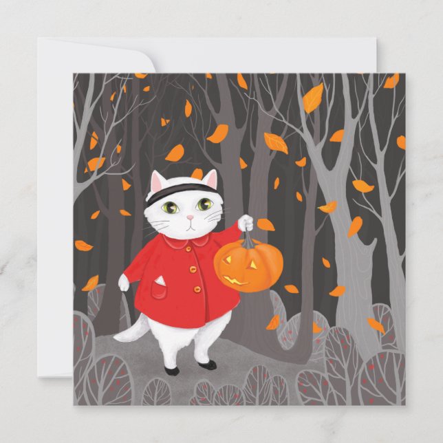     Halloween Cute Cat & Jack-o’-lantern Pumpkin (Front)