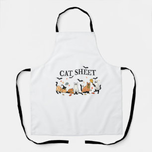 Halloween Cute Cats Sheet In Ghost Costume Women M Apron