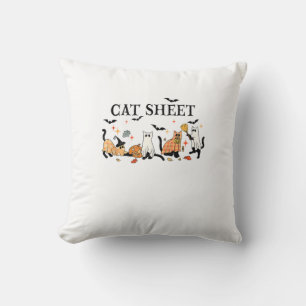 Halloween Cute Cats Sheet In Ghost Costume Women M Cushion