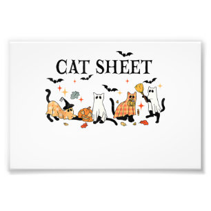 Halloween Cute Cats Sheet In Ghost Costume Women M Photo Print