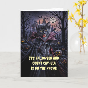 Halloween Cute Dracula Vampire Cat Kitten  Card