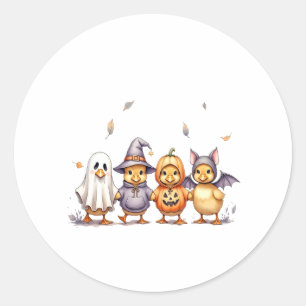 Halloween Cute Ducklings Costume Classic Round Sticker