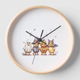 Halloween Cute Ducklings Costume Clock