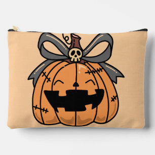 Halloween,Cute Face Pumpkin,Funny , Jack O' Lanter Accessory Pouch