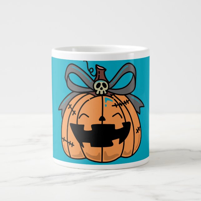 Halloween,Cute Face Pumpkin,Funny , Jack O' Lanter Large Coffee Mug (Front)
