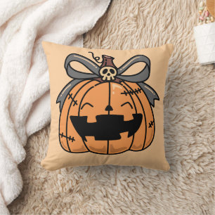 Halloween,Cute Face Pumpkin,Funny Jack O' Lantern Cushion