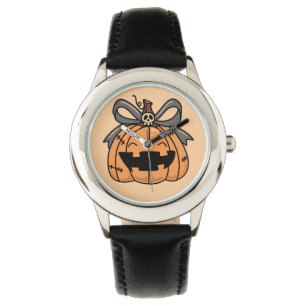 Halloween, Cute Face Pumpkin Watch