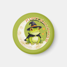 Halloween Cute Frog Toad Witch Green