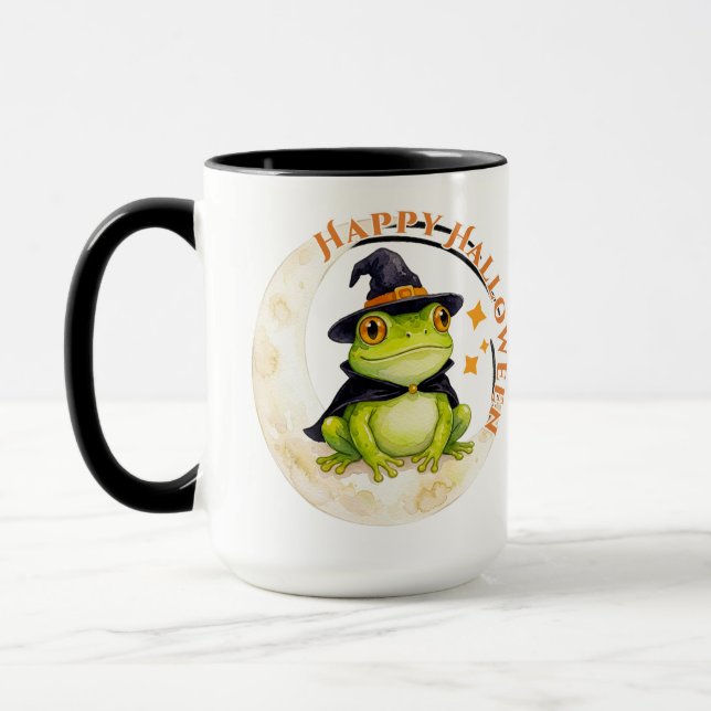 Halloween Cute Frog Toad Witch Mug (Left)
