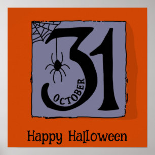 Halloween Cute Funny Whimsical 31 October frame  Poster