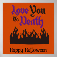 Halloween Cute Funny Whimsical Black Flame