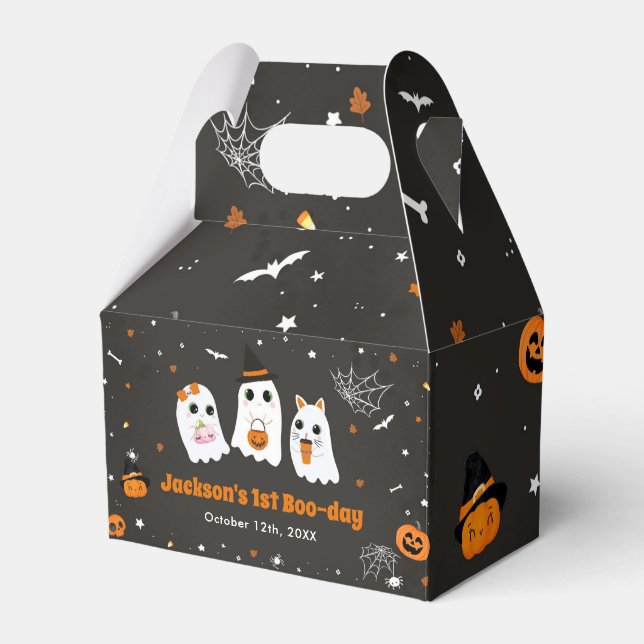 Halloween Cute Ghost 1st Birthday Spooktacular Favour Box (Front Side)