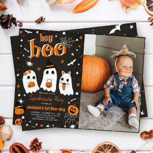 Halloween Cute Ghost 1st Birthday Spooktacular  Invitation