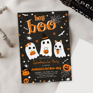 Halloween Cute Ghost 1st Birthday Spooktacular Invitation