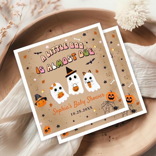 Halloween Cute Ghost Baby Shower Napkin (Creator Uploaded)