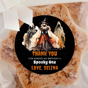  Halloween Cute Ghost Birthday Party Classic Round Sticker