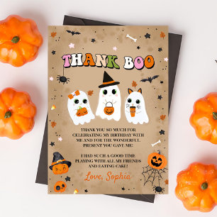 Halloween Cute Ghost Birthday Thank You Card