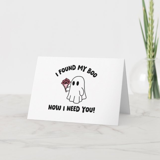 Halloween Cute Ghost Boo Funny Bridesmaid Proposal Card (Front)