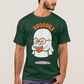 Halloween Cute Ghost Book Reading Halloween Teache T-Shirt