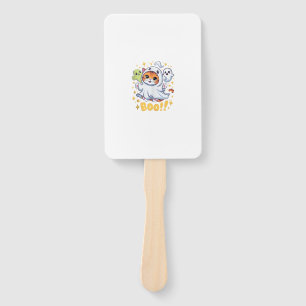 Halloween Cute Ghost Cat Boo Funny Cat BOO Kitty H Hand Fan