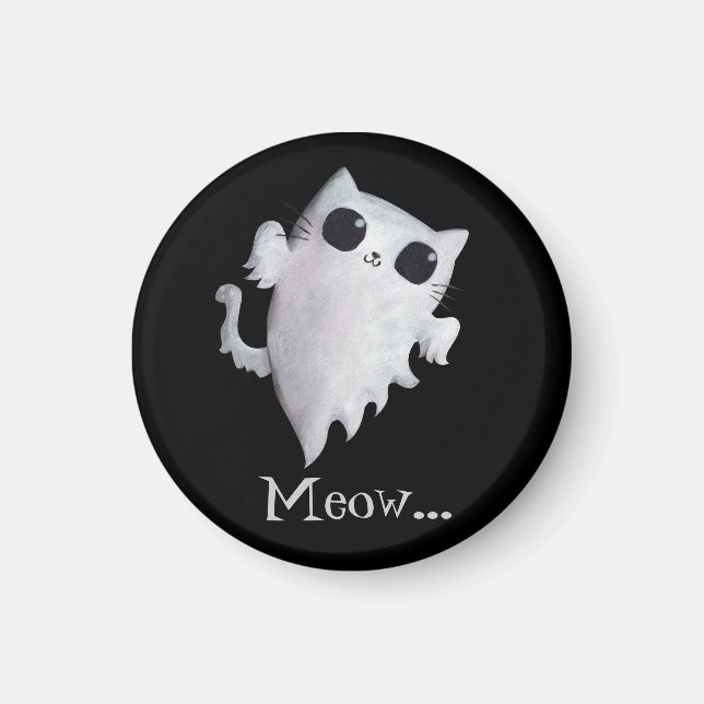 Halloween cute ghost cat magnet (Front)