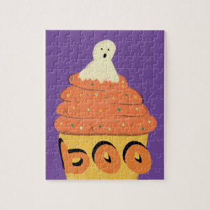 Halloween cute ghost cupcake  jigsaw puzzle