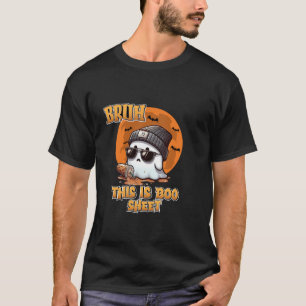 Halloween Cute ghost drink Coffee ghost this is bo T-Shirt