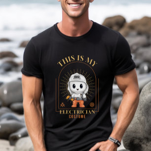 Halloween Cute Ghost Electrician Costume T-Shirt