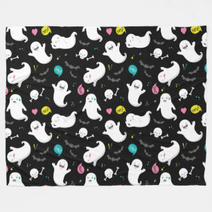 Halloween Cute Ghost Fleece Blanket