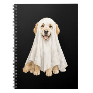 Halloween Cute Ghost Golden Retriever Notebook