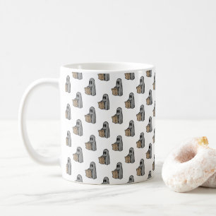 Halloween, Cute Ghost Grey, Trick Or Treat, Boo Coffee Mug