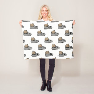 Halloween, Cute Ghost Grey, Trick Or Treat, Boo Fleece Blanket