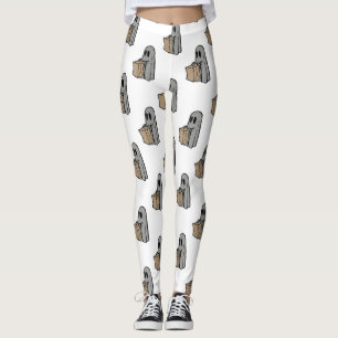 Halloween, Cute Ghost Grey, Trick Or Treat, Boo Leggings