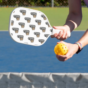 Halloween, Cute Ghost Grey, Trick Or Treat, Boo Pickleball Paddle