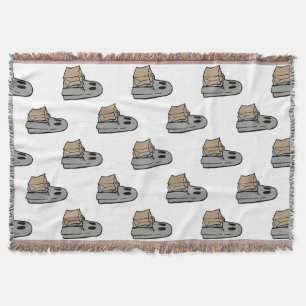 Halloween, Cute Ghost Grey, Trick Or Treat, Boo Throw Blanket