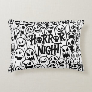Halloween cute ghost icon in various style, patter decorative cushion
